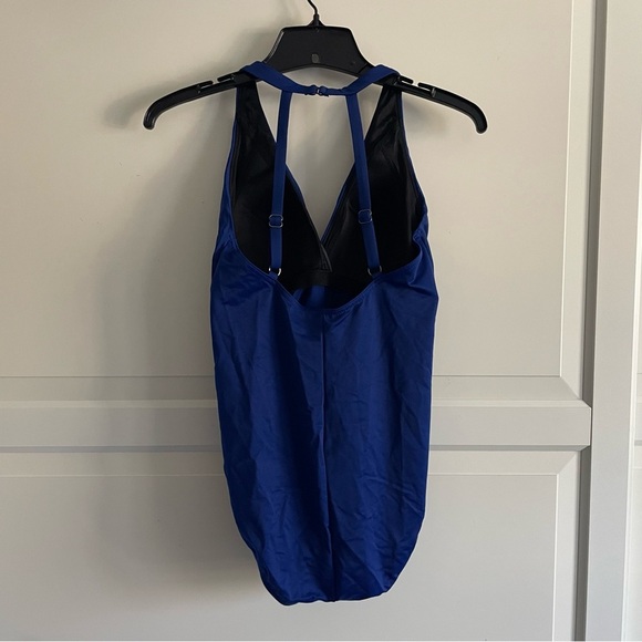 New! Miraclesuit Rock Solid Blue Wrapsody One Piece Swimsuit 20510 - Picture 5 of 13